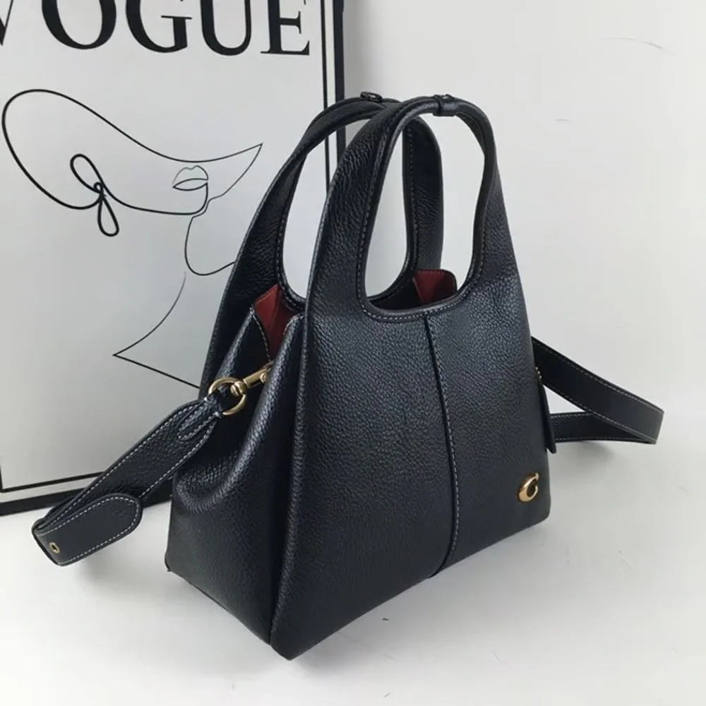 Coach Black Lana 23 Leather Hobo Bag with Gold Hardware - Picture 3 of 9
